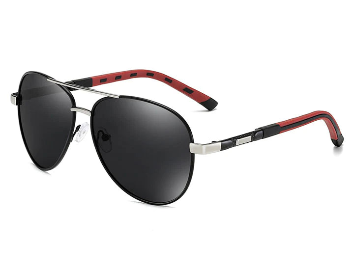 Loremikor Design Pilotenbrille aus Metall, polarisierte Vintage-Sonnenbrille